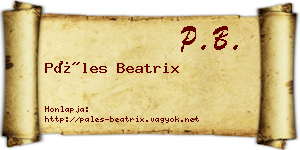 Páles Beatrix névjegykártya